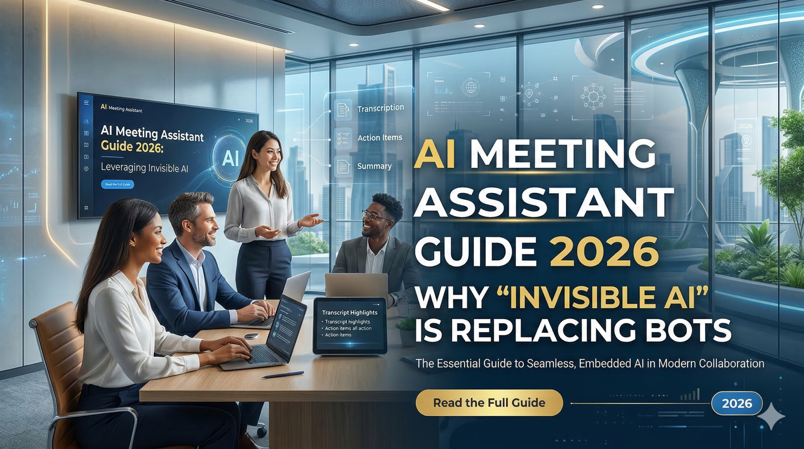Corporate professional using invisible AI technology